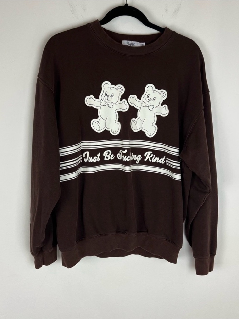 THE MAYFAIR GROUP 2 Piece Sweatshirt and Matching Sweatpants Size S/M Brown Bear